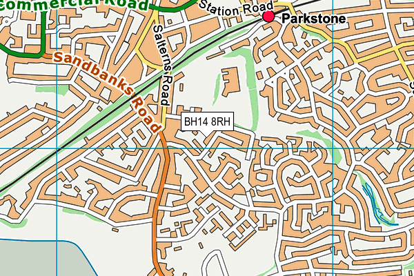 BH14 8RH map - OS VectorMap District (Ordnance Survey)