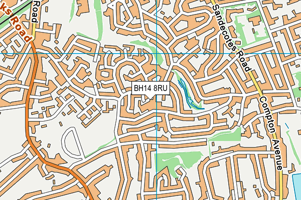 BH14 8RU map - OS VectorMap District (Ordnance Survey)