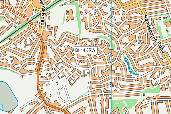BH14 8RW map - OS VectorMap District (Ordnance Survey)