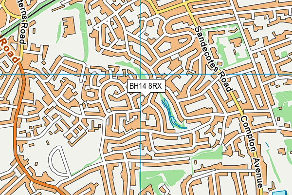 BH14 8RX map - OS VectorMap District (Ordnance Survey)