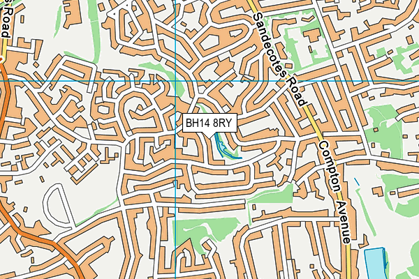 BH14 8RY map - OS VectorMap District (Ordnance Survey)