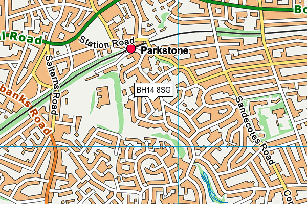 BH14 8SG map - OS VectorMap District (Ordnance Survey)