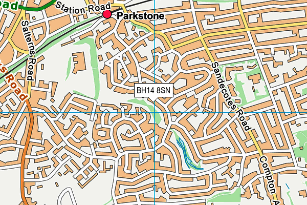 BH14 8SN map - OS VectorMap District (Ordnance Survey)