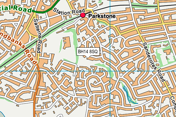BH14 8SQ map - OS VectorMap District (Ordnance Survey)