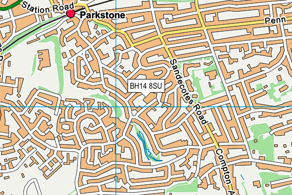 BH14 8SU map - OS VectorMap District (Ordnance Survey)