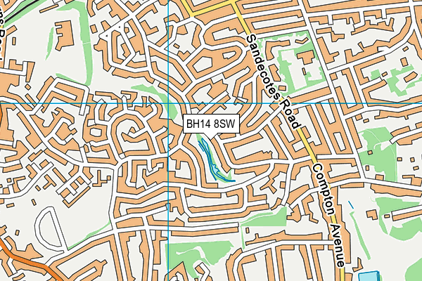 BH14 8SW map - OS VectorMap District (Ordnance Survey)