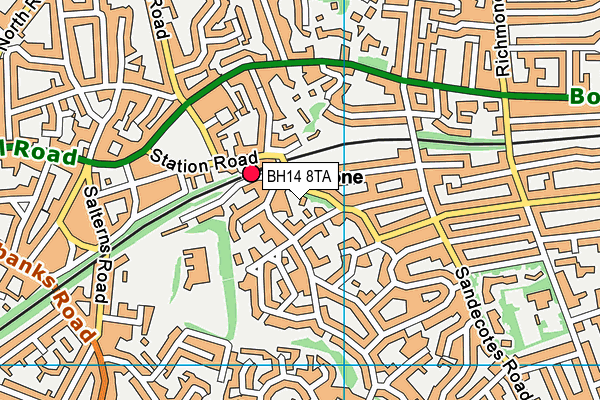 BH14 8TA map - OS VectorMap District (Ordnance Survey)