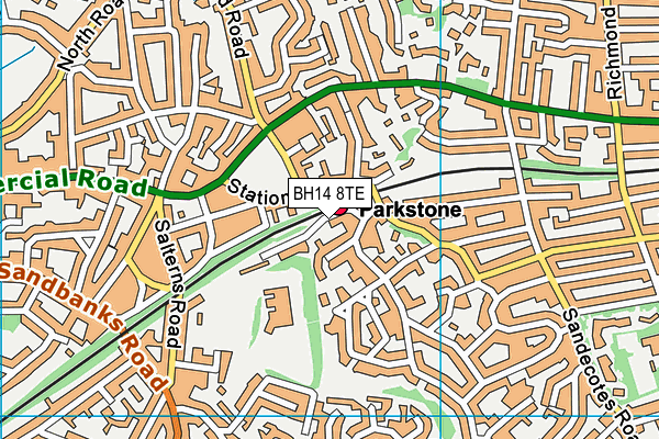 BH14 8TE map - OS VectorMap District (Ordnance Survey)