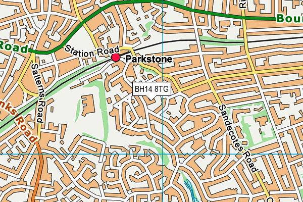 BH14 8TG map - OS VectorMap District (Ordnance Survey)