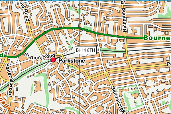 BH14 8TH map - OS VectorMap District (Ordnance Survey)