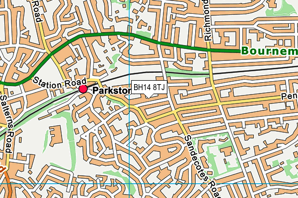 BH14 8TJ map - OS VectorMap District (Ordnance Survey)