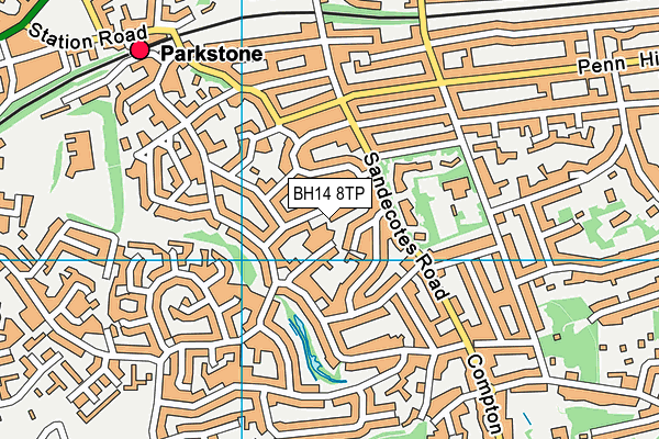 BH14 8TP map - OS VectorMap District (Ordnance Survey)
