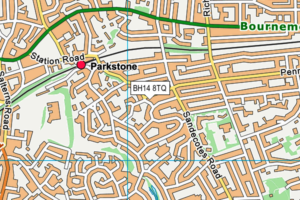 BH14 8TQ map - OS VectorMap District (Ordnance Survey)