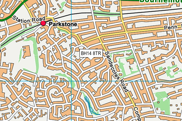 BH14 8TR map - OS VectorMap District (Ordnance Survey)