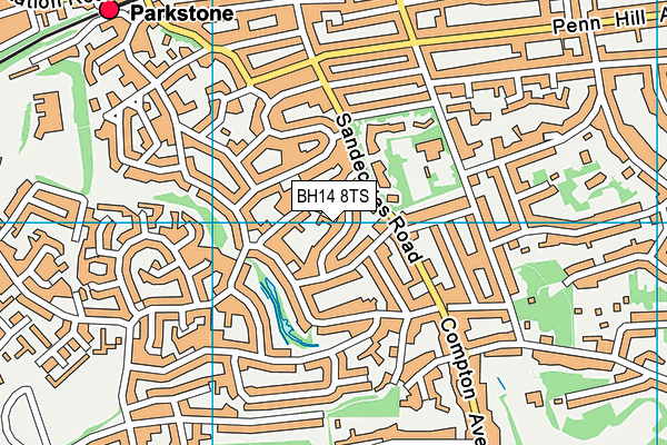 BH14 8TS map - OS VectorMap District (Ordnance Survey)
