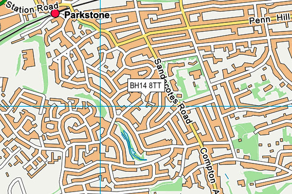 BH14 8TT map - OS VectorMap District (Ordnance Survey)