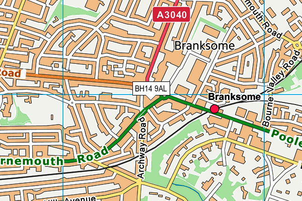 BH14 9AL map - OS VectorMap District (Ordnance Survey)