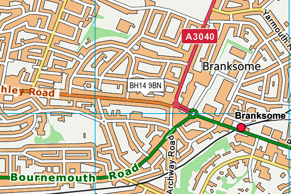 BH14 9BN map - OS VectorMap District (Ordnance Survey)