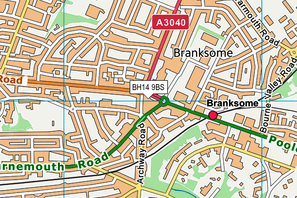 BH14 9BS map - OS VectorMap District (Ordnance Survey)