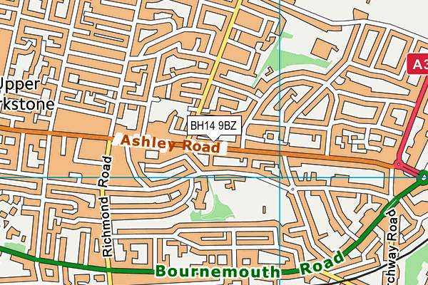 BH14 9BZ map - OS VectorMap District (Ordnance Survey)