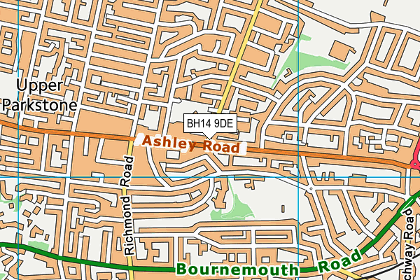 BH14 9DE map - OS VectorMap District (Ordnance Survey)
