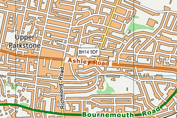 BH14 9DF map - OS VectorMap District (Ordnance Survey)