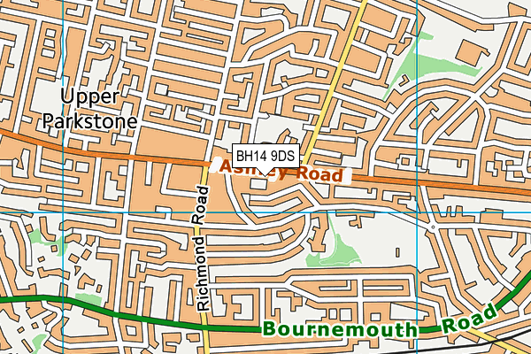 BH14 9DS map - OS VectorMap District (Ordnance Survey)