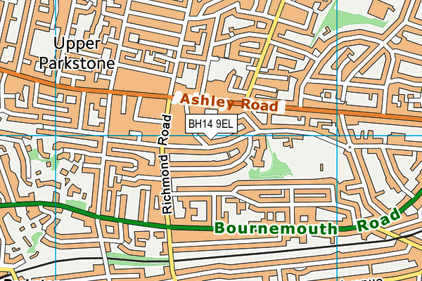 BH14 9EL map - OS VectorMap District (Ordnance Survey)