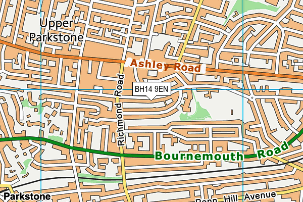 BH14 9EN map - OS VectorMap District (Ordnance Survey)