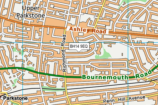 BH14 9EQ map - OS VectorMap District (Ordnance Survey)