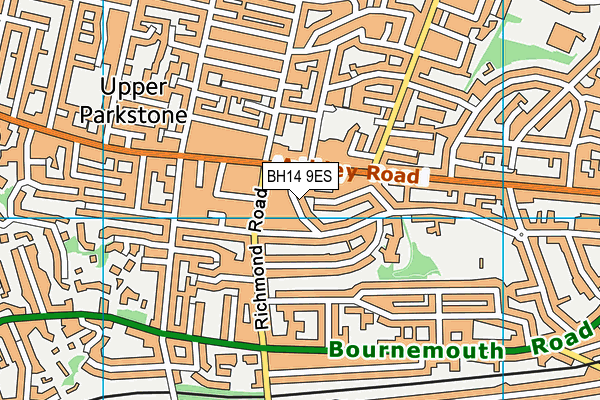 BH14 9ES map - OS VectorMap District (Ordnance Survey)