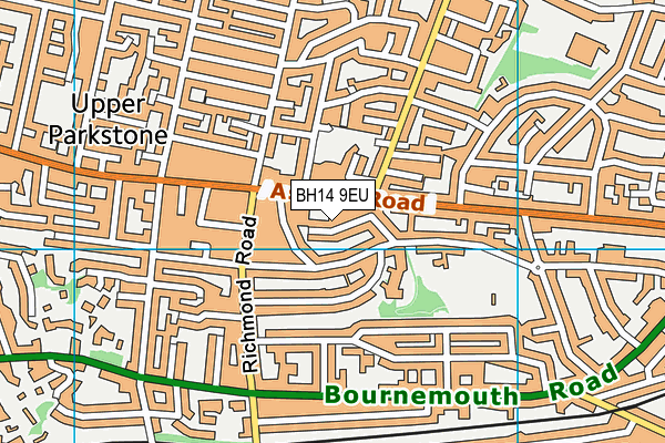 BH14 9EU map - OS VectorMap District (Ordnance Survey)