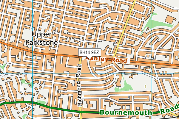BH14 9EZ map - OS VectorMap District (Ordnance Survey)