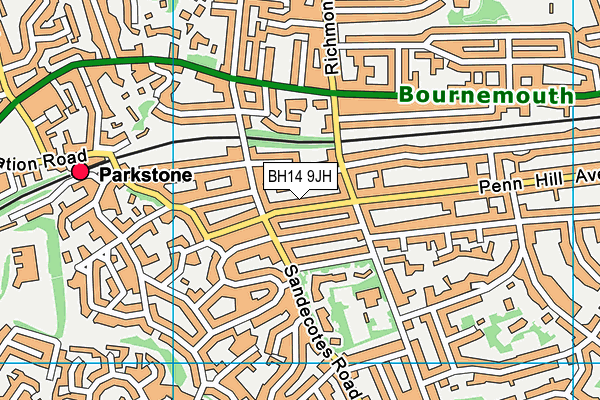 BH14 9JH map - OS VectorMap District (Ordnance Survey)
