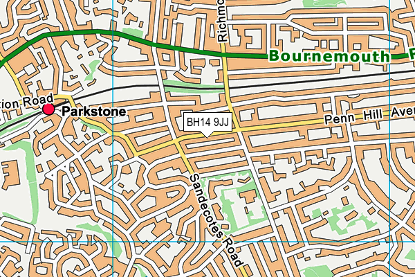 BH14 9JJ map - OS VectorMap District (Ordnance Survey)