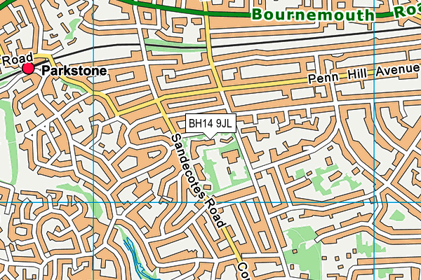 BH14 9JL map - OS VectorMap District (Ordnance Survey)