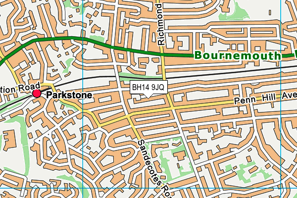 BH14 9JQ map - OS VectorMap District (Ordnance Survey)