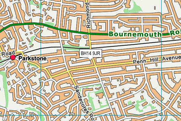 BH14 9JR map - OS VectorMap District (Ordnance Survey)