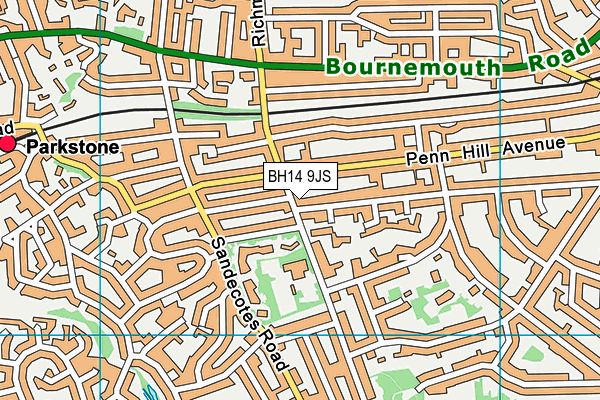BH14 9JS map - OS VectorMap District (Ordnance Survey)