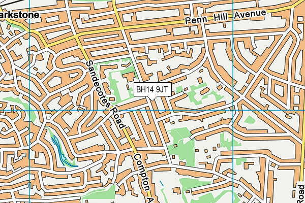 BH14 9JT map - OS VectorMap District (Ordnance Survey)