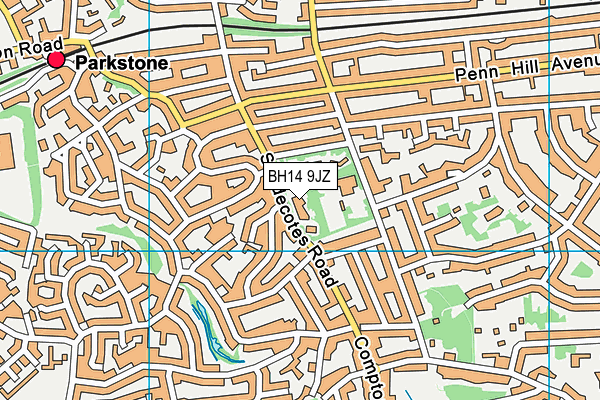 BH14 9JZ map - OS VectorMap District (Ordnance Survey)