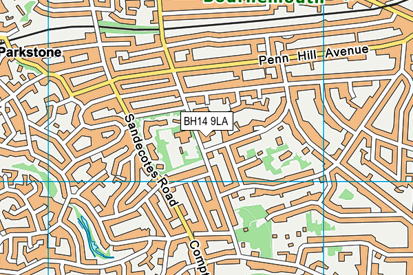 BH14 9LA map - OS VectorMap District (Ordnance Survey)