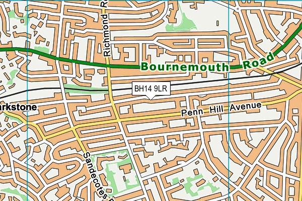 BH14 9LR map - OS VectorMap District (Ordnance Survey)