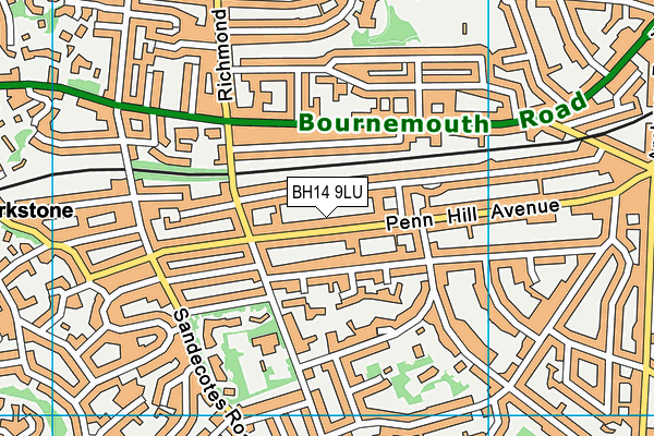 BH14 9LU map - OS VectorMap District (Ordnance Survey)