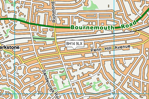 BH14 9LX map - OS VectorMap District (Ordnance Survey)