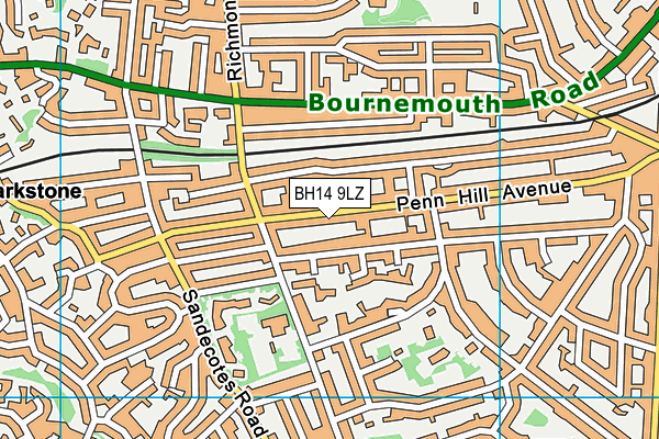 BH14 9LZ map - OS VectorMap District (Ordnance Survey)