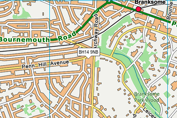 BH14 9NB map - OS VectorMap District (Ordnance Survey)