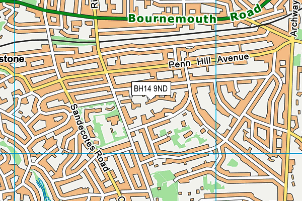 BH14 9ND map - OS VectorMap District (Ordnance Survey)