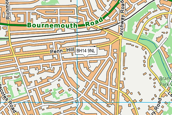 BH14 9NL map - OS VectorMap District (Ordnance Survey)