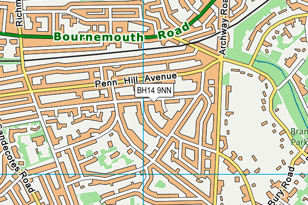 BH14 9NN map - OS VectorMap District (Ordnance Survey)